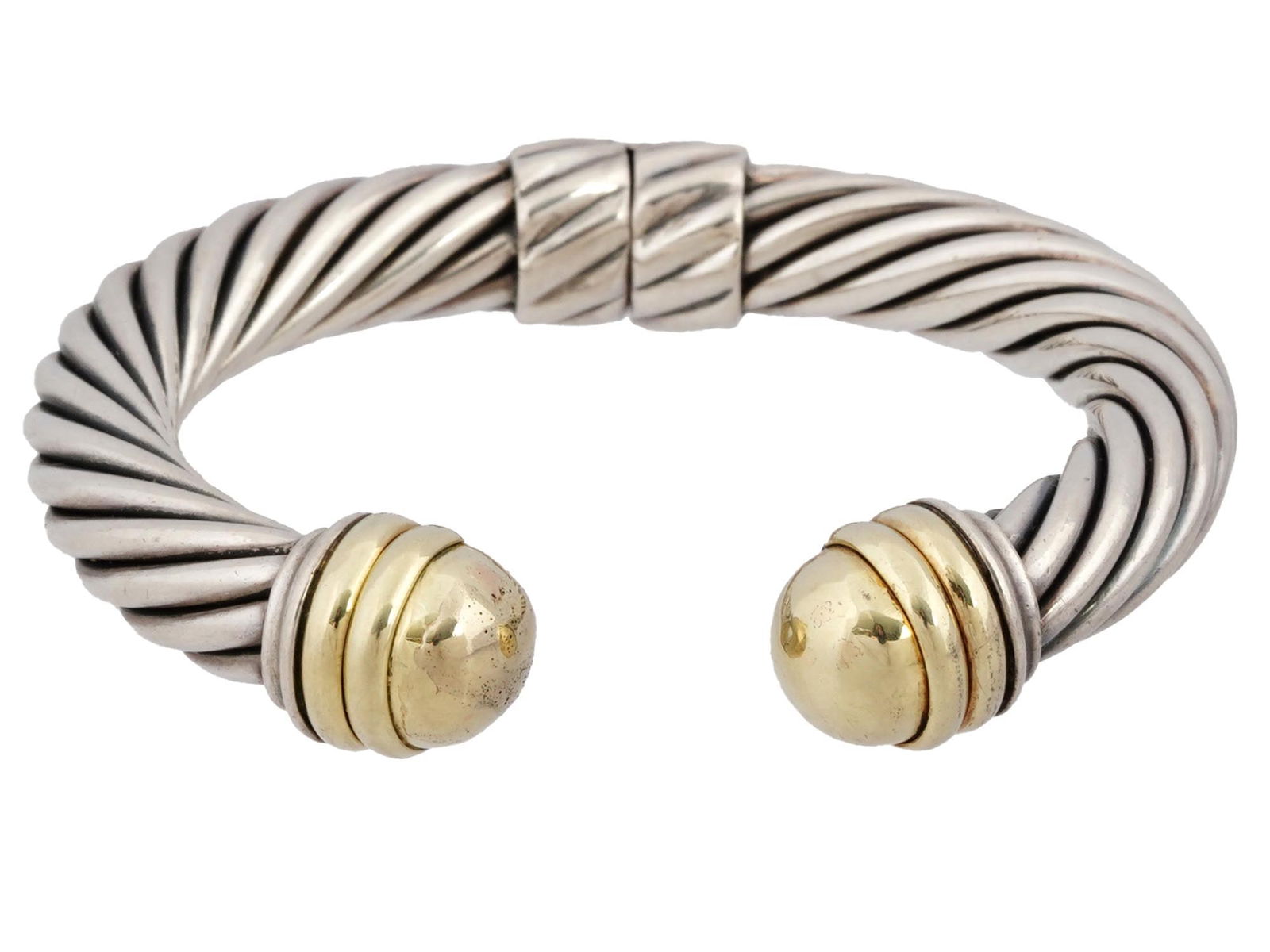 DAVID YURMAN 14K GOLD STERLING SILVER CUFF BRACELET (1 of 5)