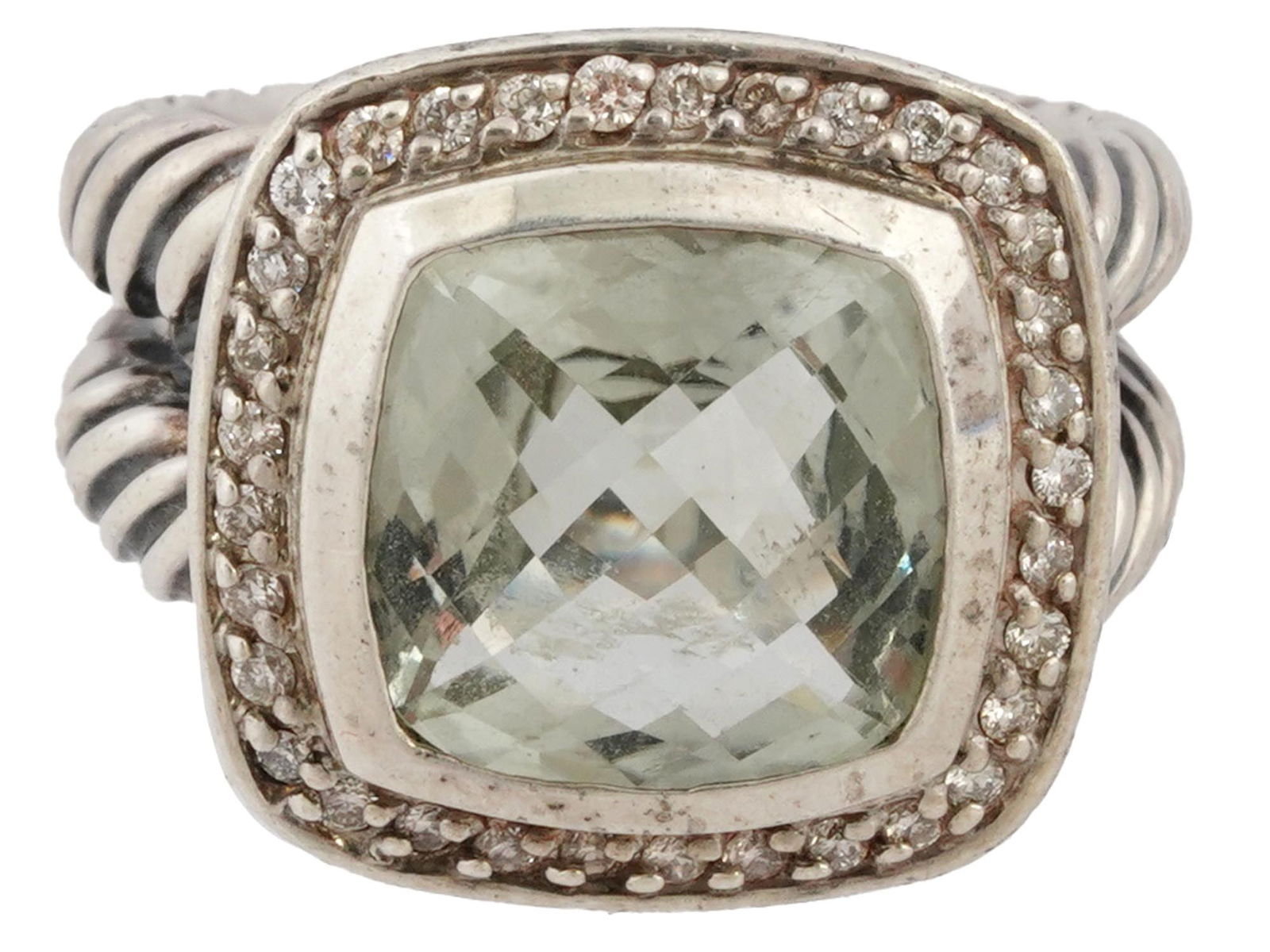 DAVID YURMAN STERLING SILVER DIAMOND RING (1 of 5)