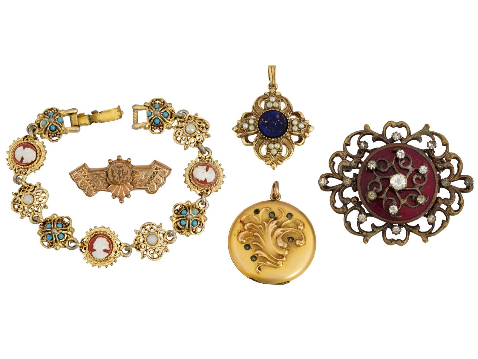 GROUP OF ANTIQUE AND VINTAGE VICTORIAN JEWELRY (1 of 4)
