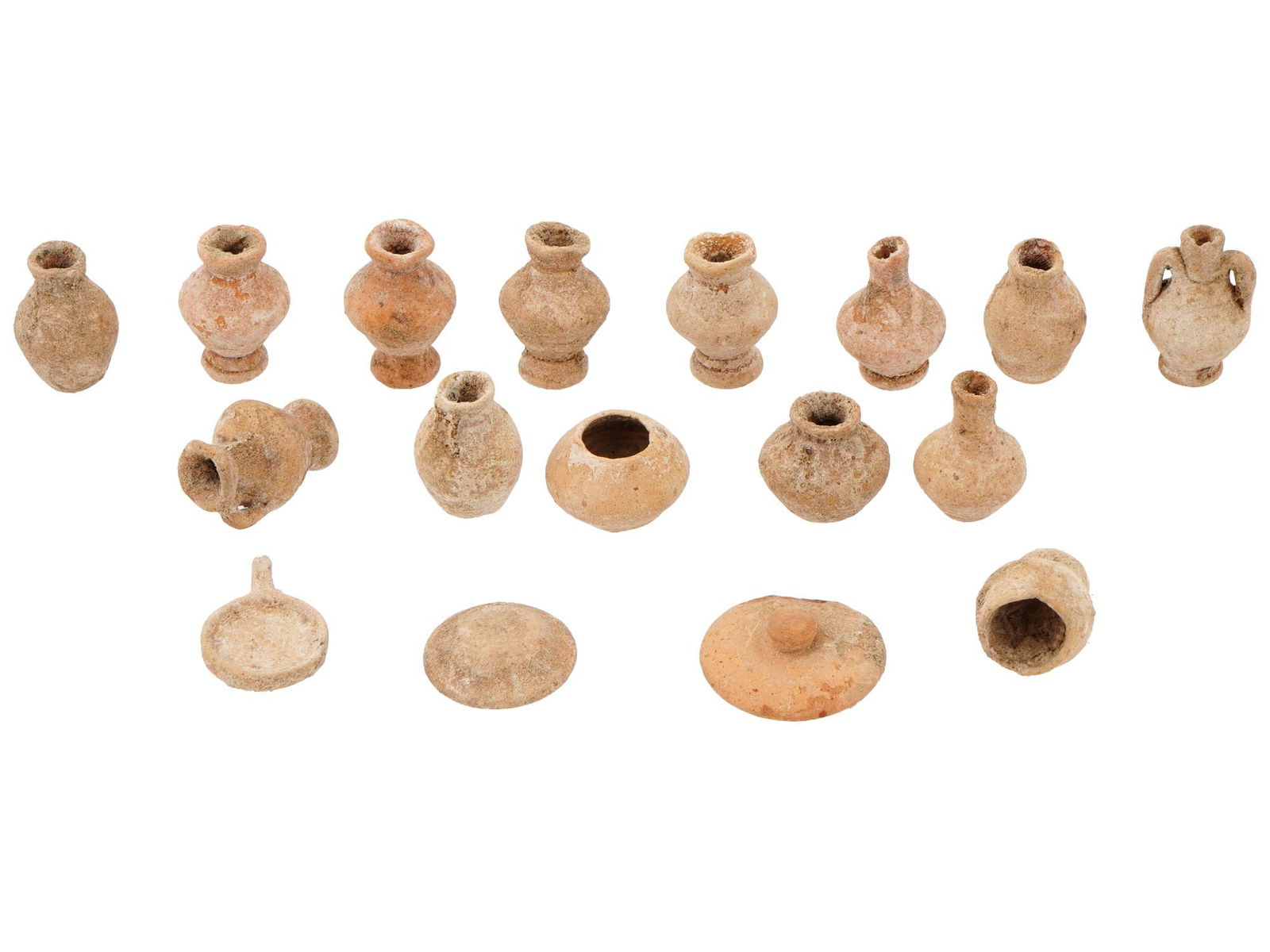 ANCIENT ROMAN TERRACOTTA DRINKWARE VASES AND JARS TOYS (1 of 3)