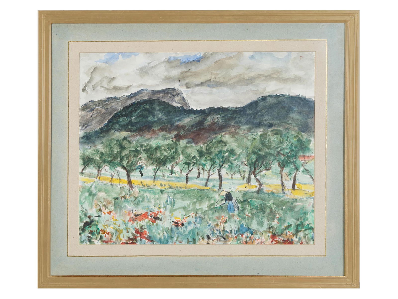 FRENCH WATERCOLOR PAINTING MAJORCA BY PAUL MAZE (1 of 4)