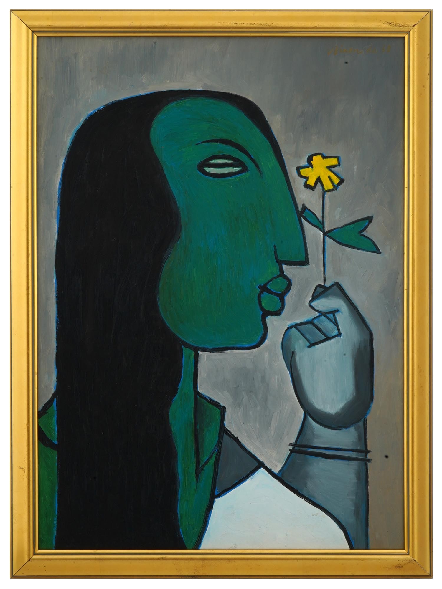 MODERN INDIAN OIL PAINTING ATTR TO BIREN BE (1 of 5)