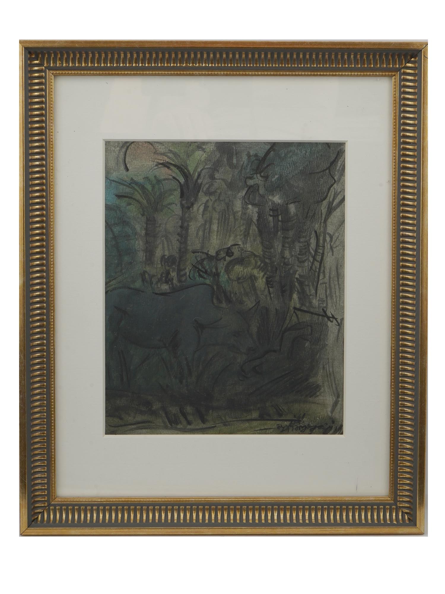 ATTR TO RAMKINKA BAIJ INDIAN MIXED MEDIA PAINTING (1 of 5)