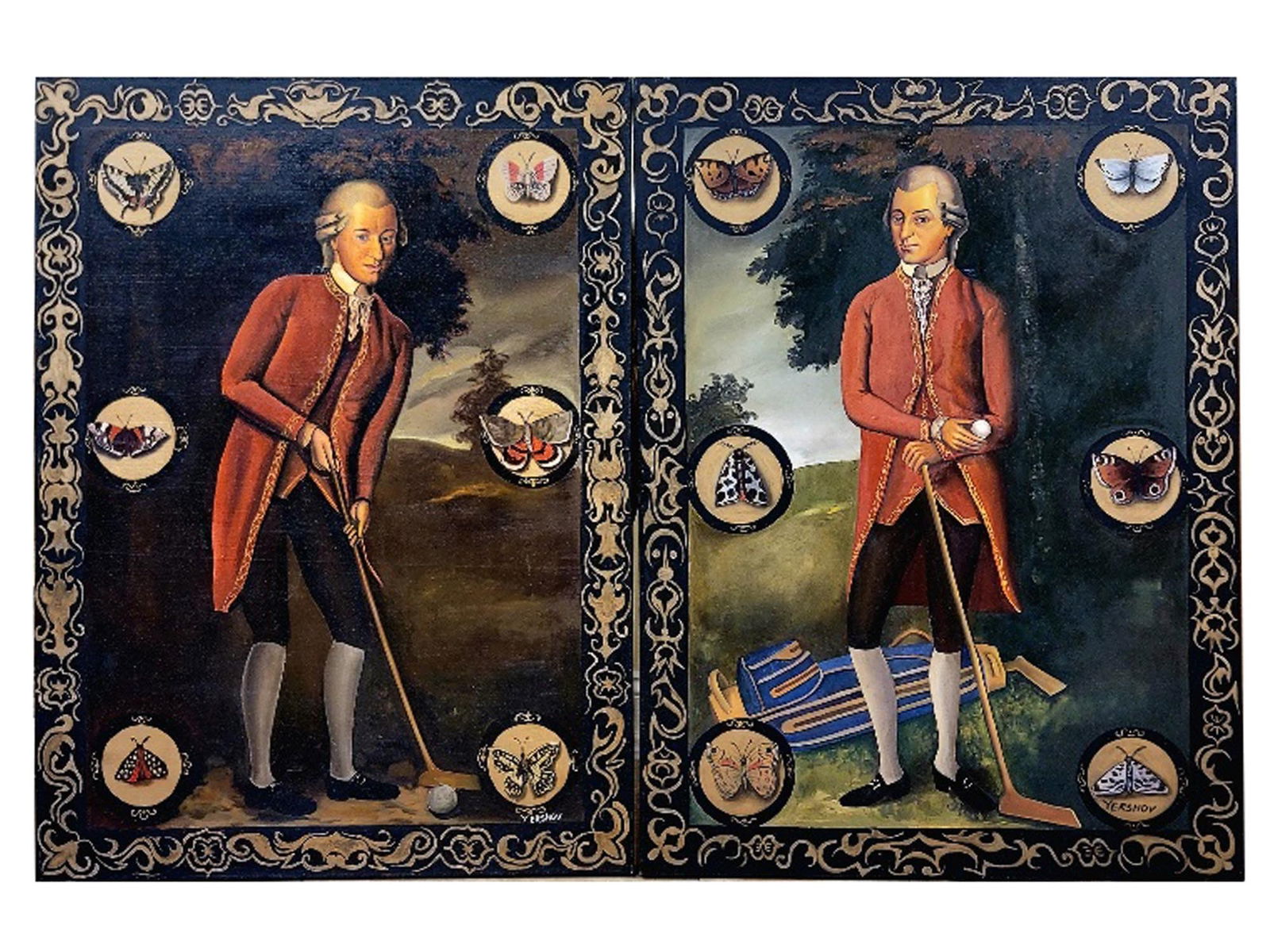 VALERY YERSHOV RUSSIAN B 1960 OIL DIPTYCH PAINTING (1 of 12)