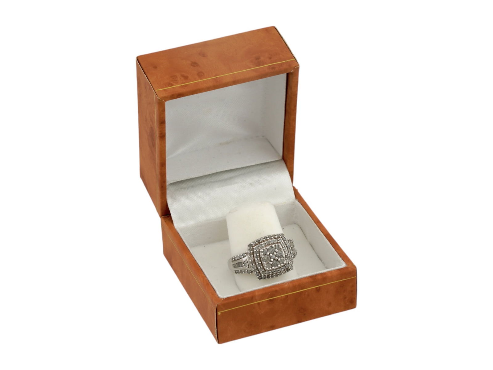 VINTAGE DIAMOND STERLING SILVER RING W CERTIFICATE (1 of 8)