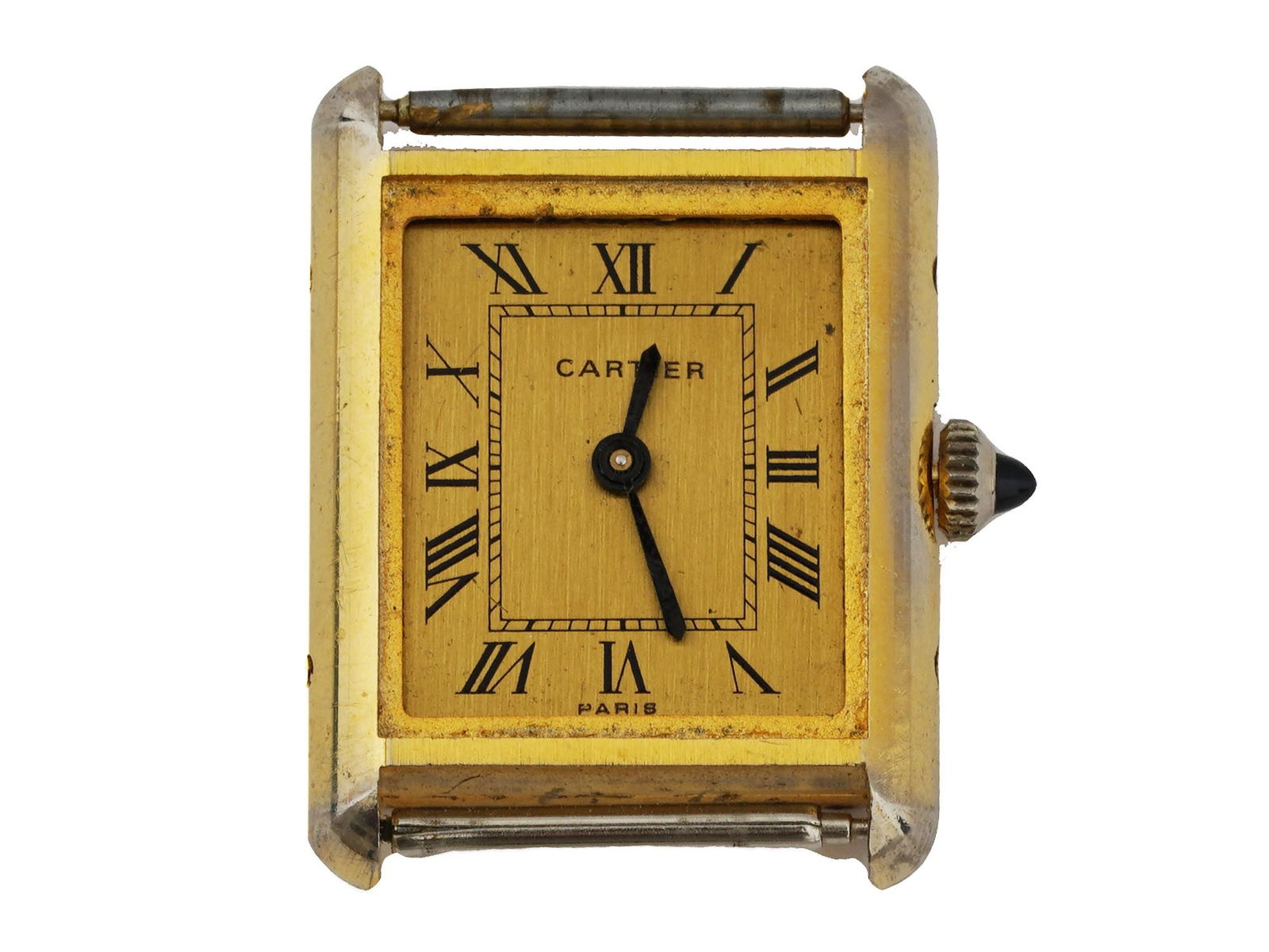 VTG CARTIER TANK SOLO GOLD PLATED WRISTWATCH DIAL (1 of 3)