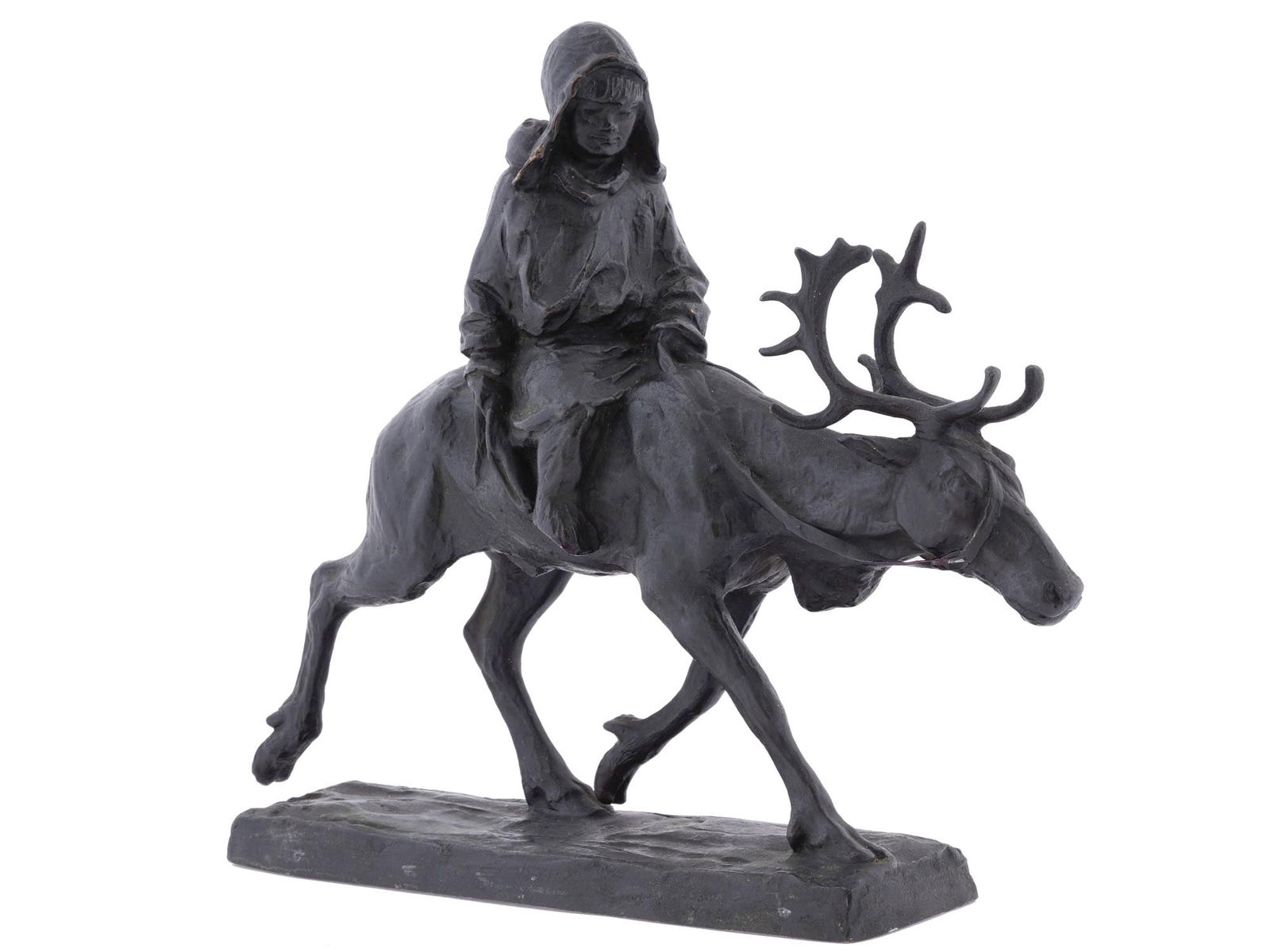 GERMAN DEER BRONZE SCULPTURE BY ARTUR HOFFMANN (1 of 8)