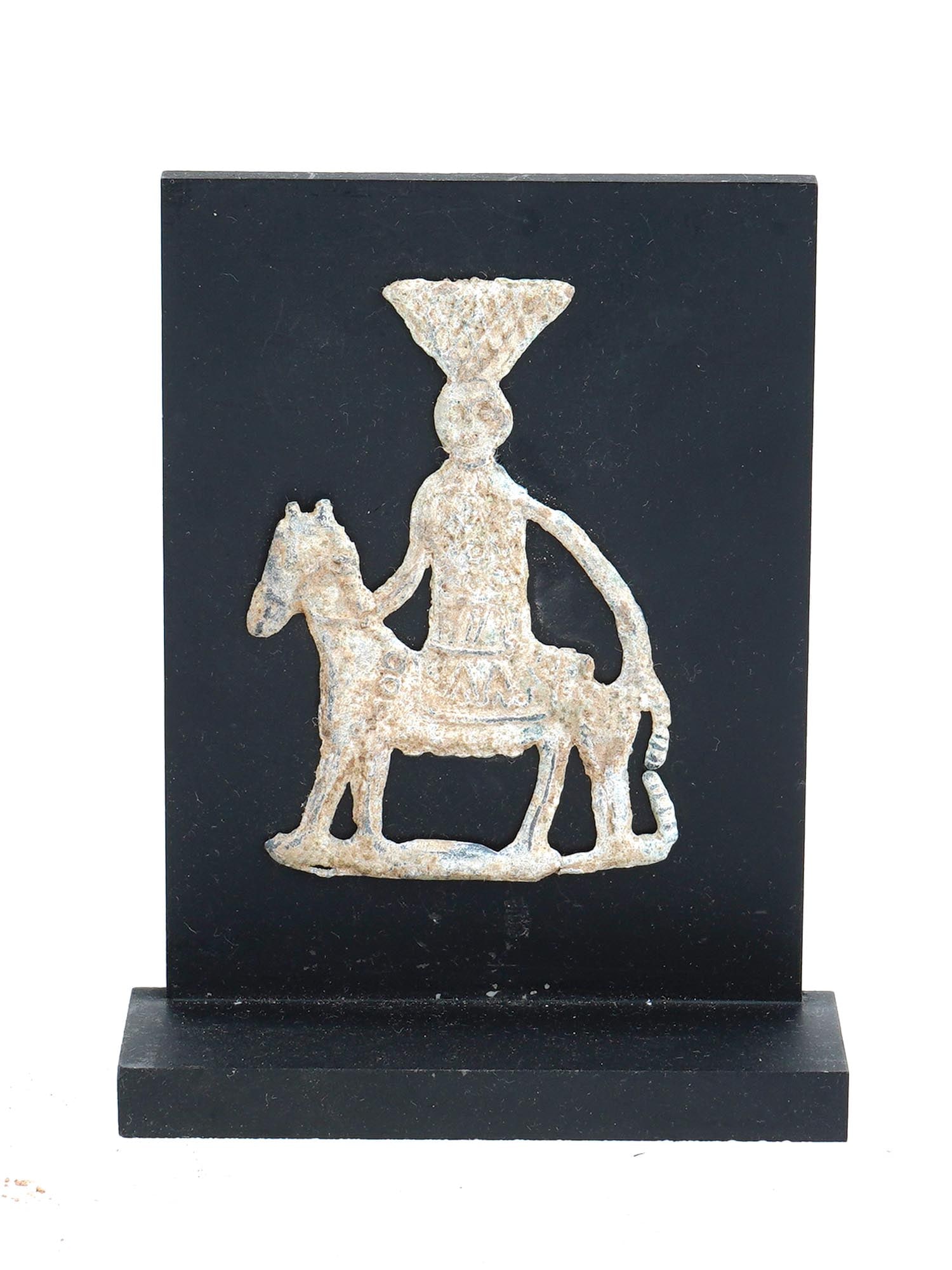 ANCIENT ROMAN LEAD VOTIVE APPLIQUE WITH HORSE AND RIDER (1 of 4)
