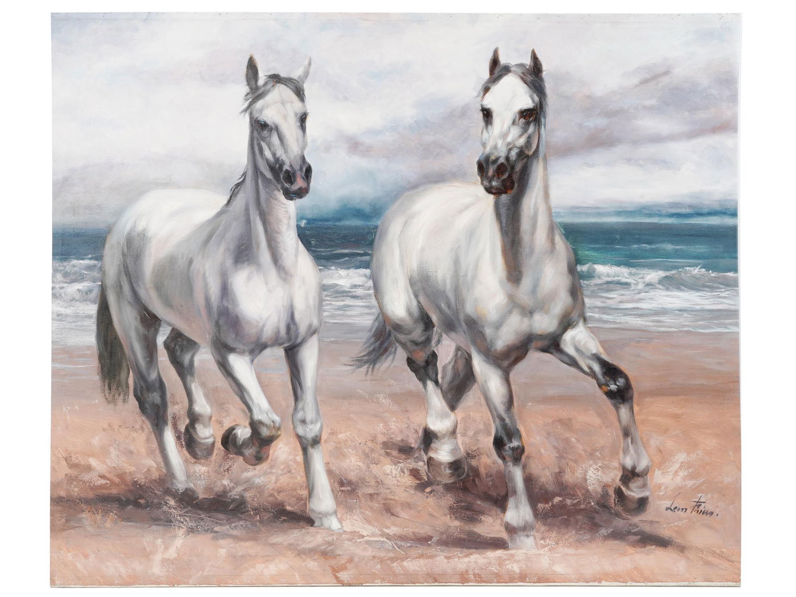 MODERN SPANISH HORSES OIL PAINTING BY LEON FRIAS (1 of 5)