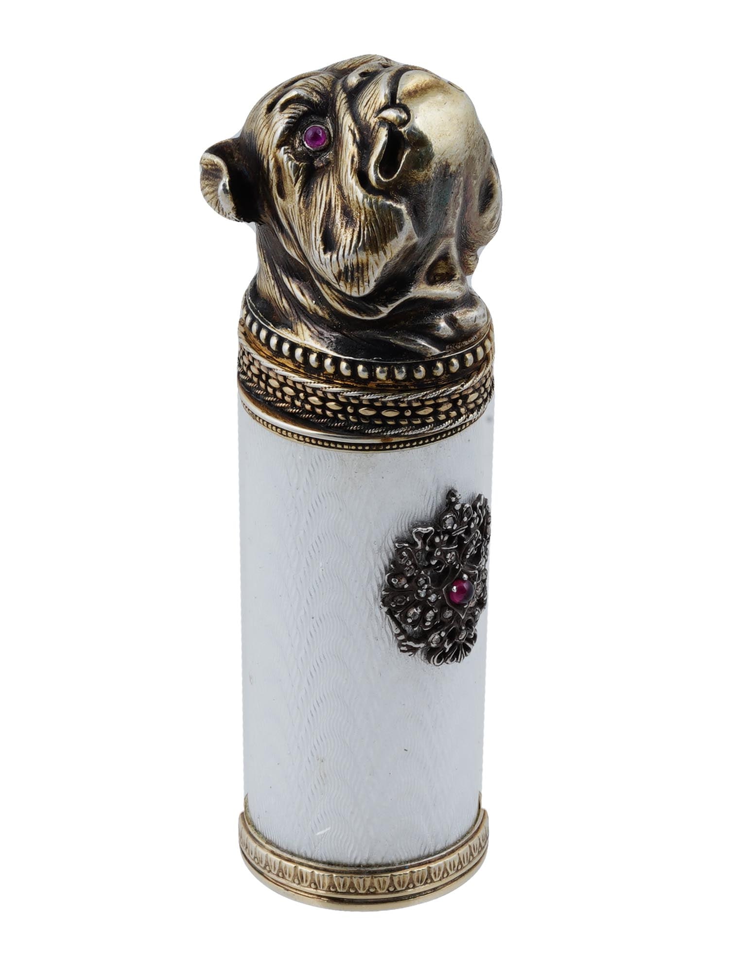 RUSSIAN 88 SILVER GUILLOCHE ENAMEL PERFUME BOTTLE (1 of 9)