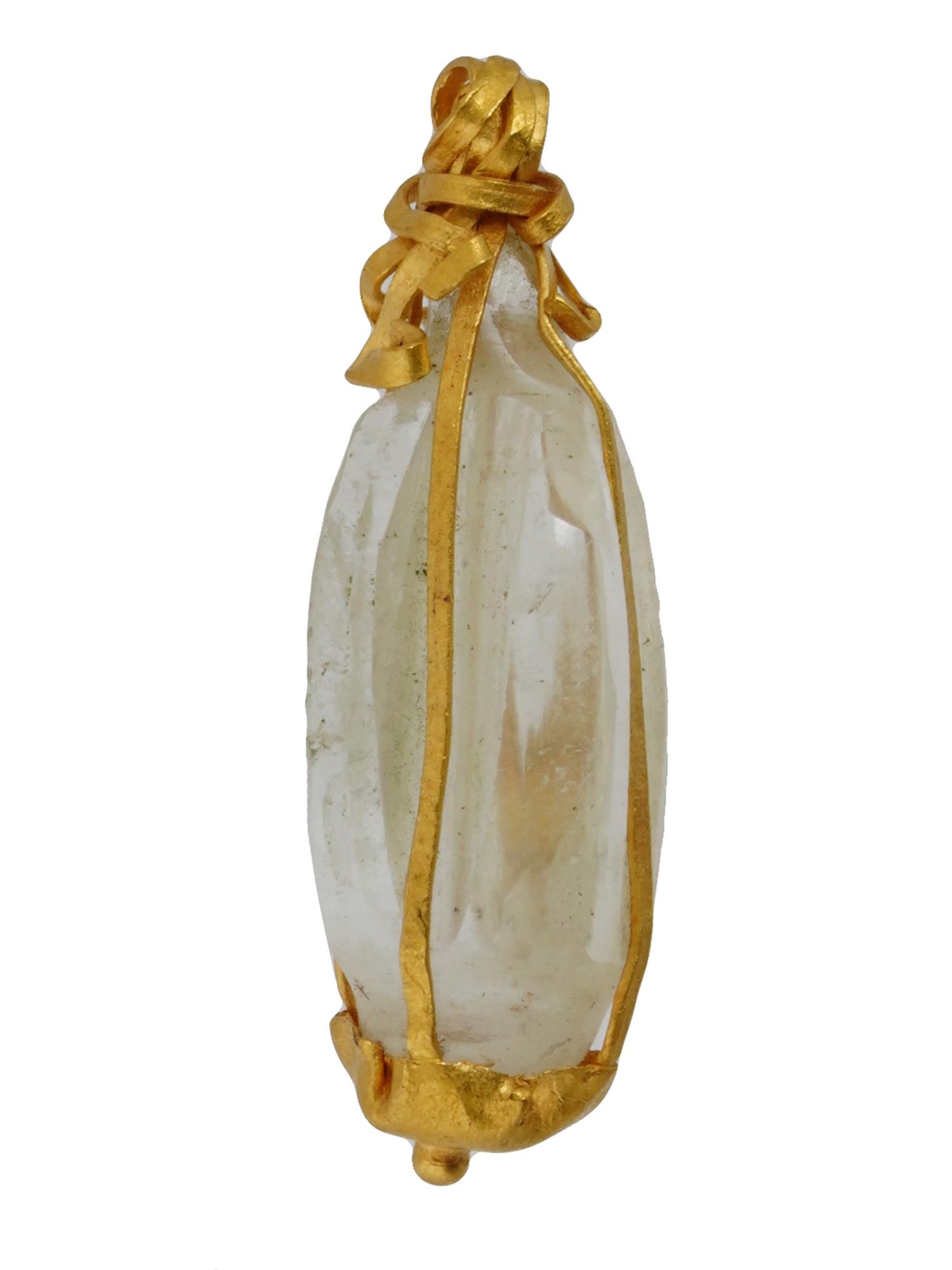 ANCIENT HELLENISTIC PERIOD GOLD AND CRYSTAL PENDANT (1 of 3)