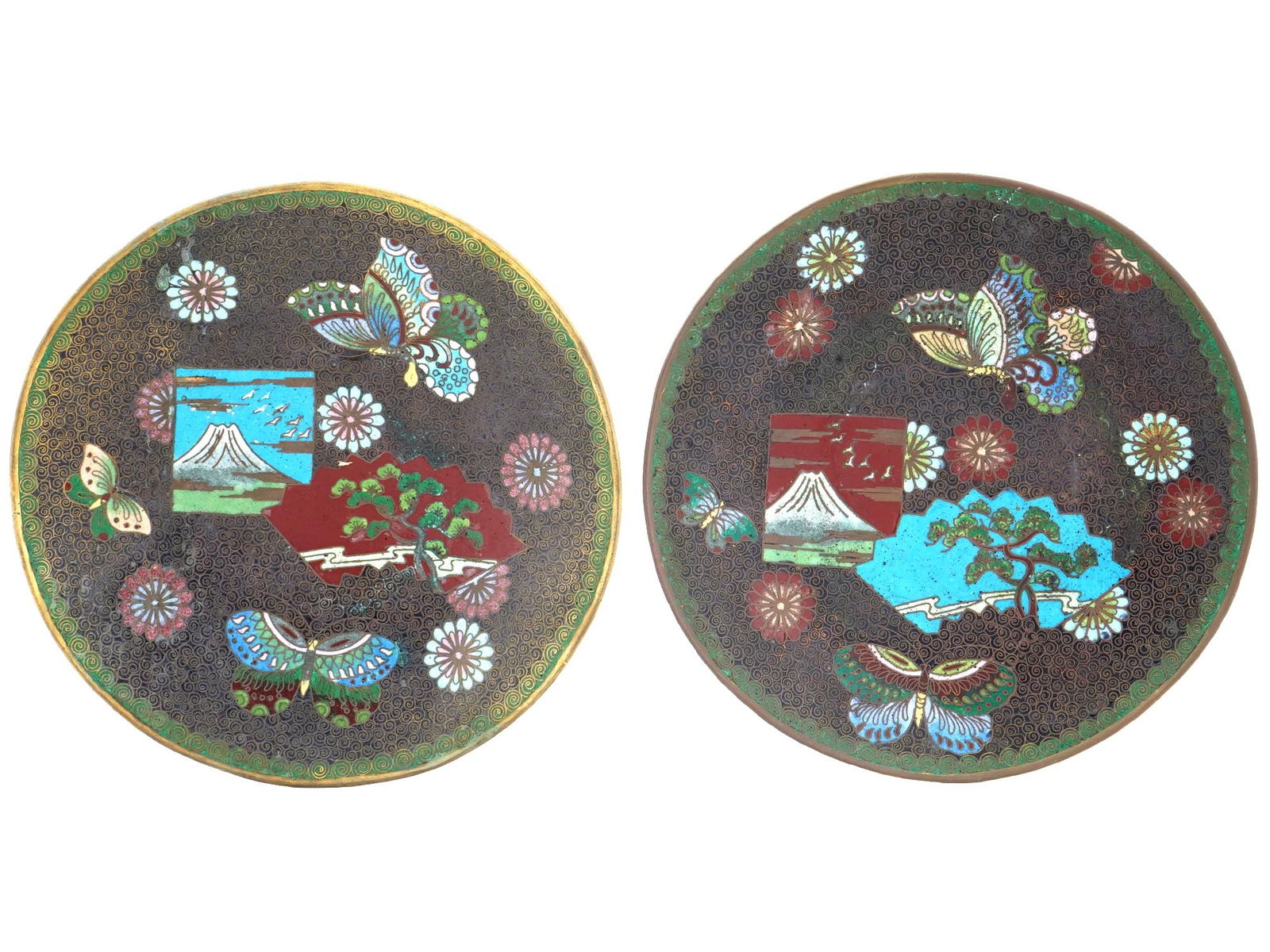 ANTIQUE JAPANESE MEIJI CLOISONNE ENAMEL PLATES (1 of 3)
