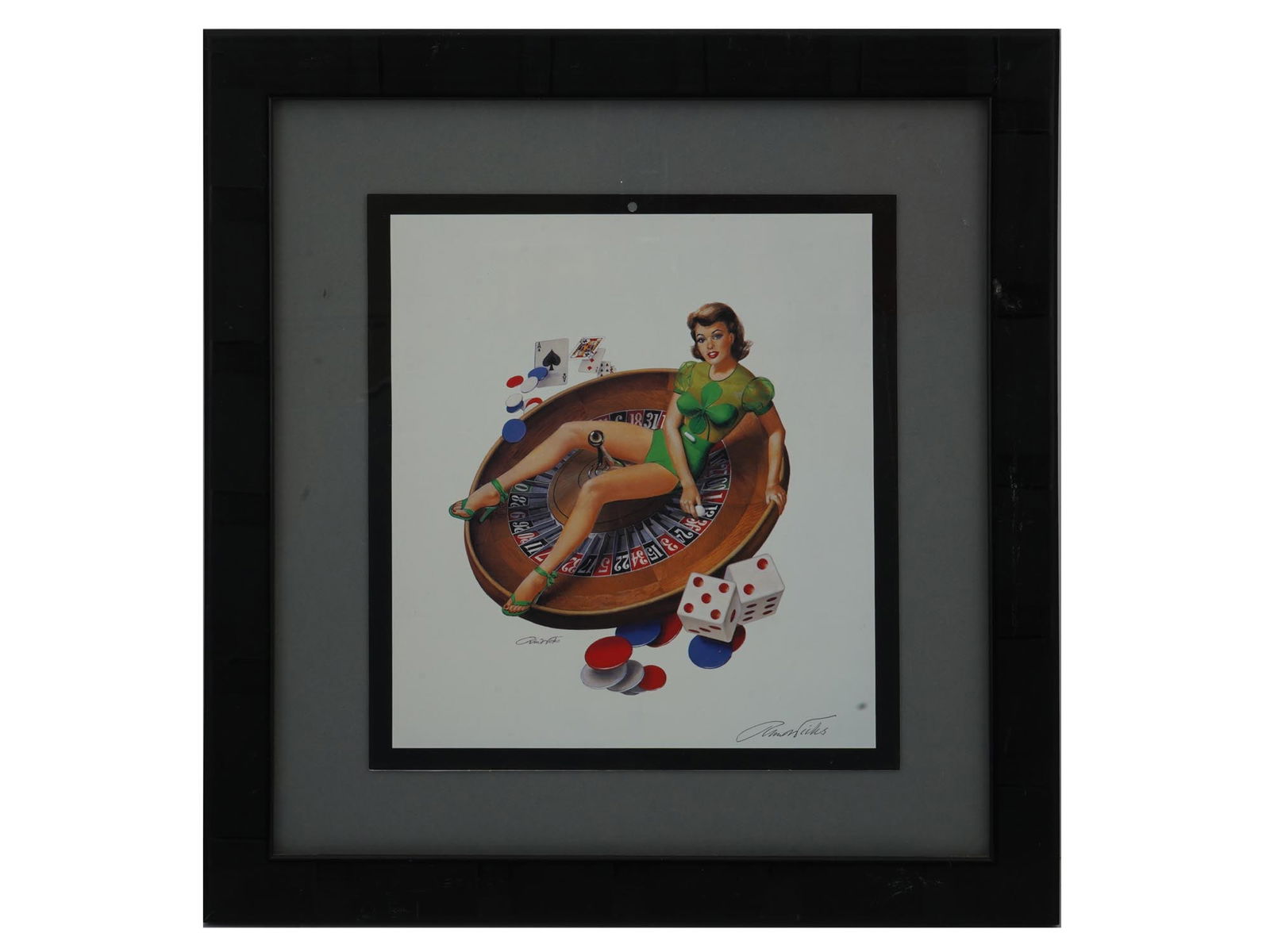 AMERICAN PIN UP CASINO LITHOGRAPH BY REN WICKS