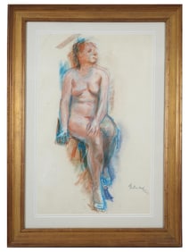 SIGNED FILIPP MALYAVIN RUSSIAN NUDE FEMALE PAINTING