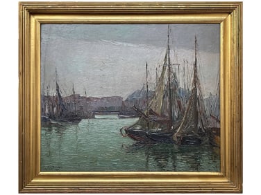 ANTIQUE BELGIAN OIL PAINTING BY MECISLAS RAKOWSKI