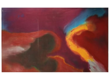 SIGNED HELEN FRANKENTHALER AMERICAN OIL PAINTING W COA