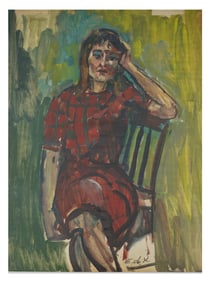 ATTR TO ELAINE DE KOONING MIXED MEDIA PAINTING