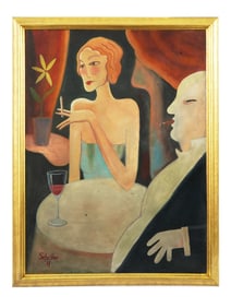 HUGO SCHEIBER MODERNIST HUNGARIAN OIL PAINTING