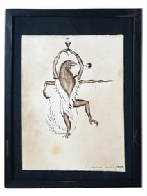 ATTR LEONORA CARRINGTON BRITISH MIXED MEDIA PAINTING