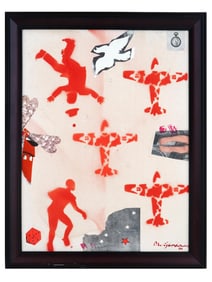 ATTR TO DAVID WOJNAROWICZ MIXED MEDIA PAINTING