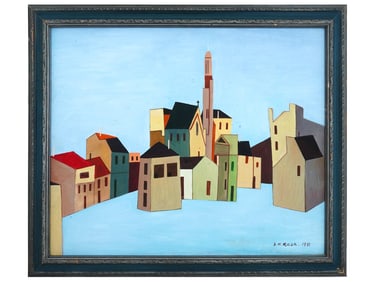 ATTR SAYED HAIDER RAZA MODERN INDIAN OIL PAINTING