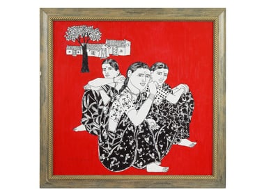MODERN INDIAN ACRYLIC PAINTING BY LAXMAN AELAY