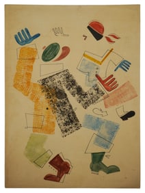 RUSSIAN AVANT GARDE PAINTING ATTR VLADIMIR LEBEDEV