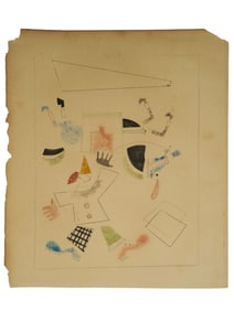 RUSSIAN AVANT GARDE PAINTING ATTR VLADIMIR LEBEDEV