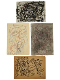 ATTR VEDOVA AND FIUME ITALIAN MIXED MEDIA PAINTINGS