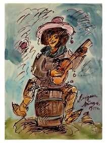 ATTR ALEXANDER TYSHLER RUSSIAN MIXED MEDIA PAINTING