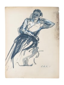 ATTR TO ELAINE DE KOONING MIXED MEDIA PAINTING