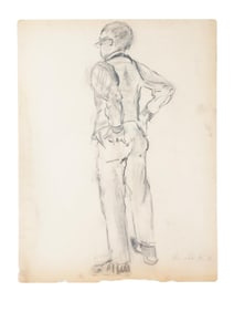ATTR TO ELAINE DE KOONING SKETCH CHARCOAL PAINTING