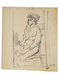 ATTR TO ELAINE DE KOONING SKETCH MARKER PAINTING