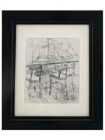 FRENCH SKETCH DRAWING BY BERNARD BUFFET SIGNED