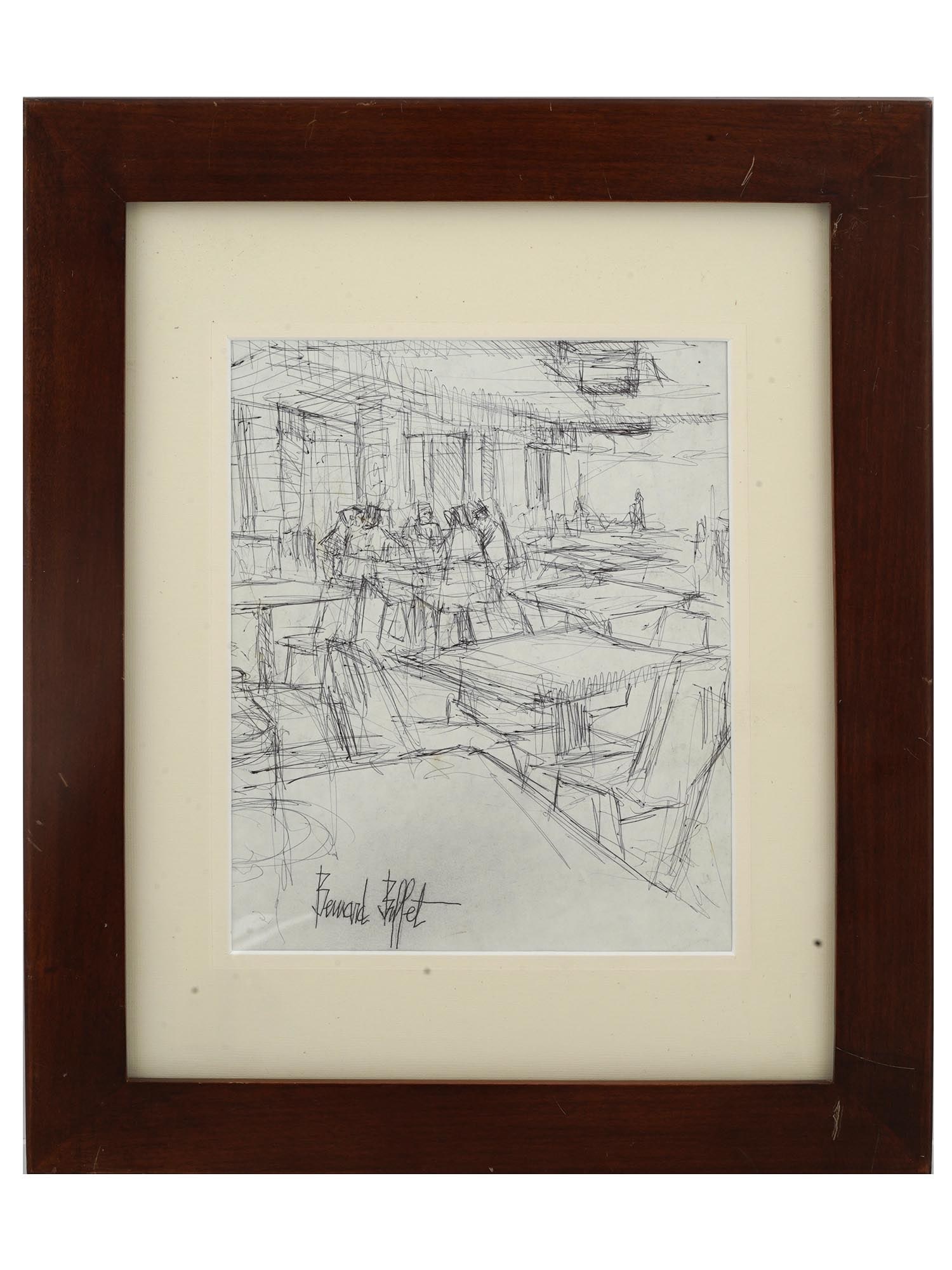 FRENCH SKETCH DRAWING BY BERNARD BUFFET SIGNED (1 of 5)