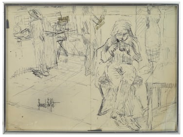 FRENCH SKETCH DRAWING BY BERNARD BUFFET SIGNED
