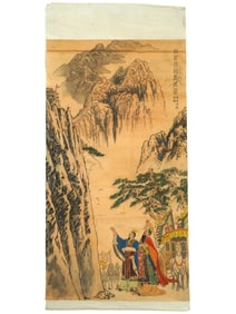 VINTAGE CHINESE GENRE INK PAINTING ON PAPER