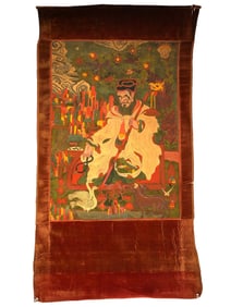 ANTIQUE CHINESE THANGKA PAINTING FROM TIBET WISE MAN
