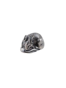 RUSSIAN 88 SILVER MOUSE FIGURINE WITH RUBY STONE EYES