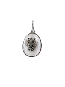 RUSSIAN 88 SILVER IMPERIAL MONOGRAM EGG PENDANT