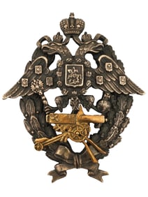 RUSSIAN SILVER OFFICER RIFLE SCHOOL GRADUATION BADGE