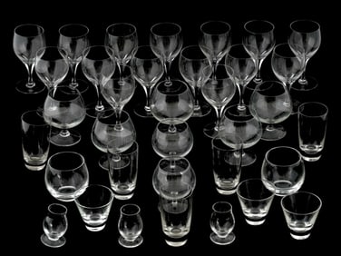 COLLECTION OF VINTAGE GLASS GOBLETS AND SHOT GLASSES