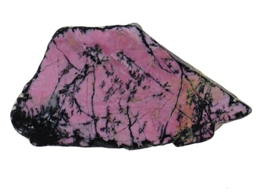 PINK AND BLACK NATURAL RHODONITE STONE SLAB