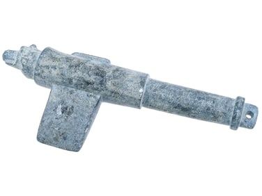 FIGURAL ANIMAL HAND CARVED HARD STONE GUN FORM WARE