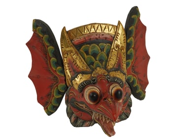 VINTAGE BALINESE NAGA BASUKI DRAGON MASK FOR WALL DECOR