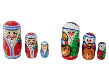 VINTAGE RUSSIAN HAND PAINTED MATRYOSHKA DOLL SETS