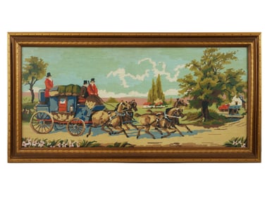 FRENCH MANNER RURAL SCENE HAND EMBROIDERED TAPESTRY