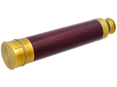 19TH CENTURY ANTIQUE ENGLISH WOOD DRAW TELESCOPE