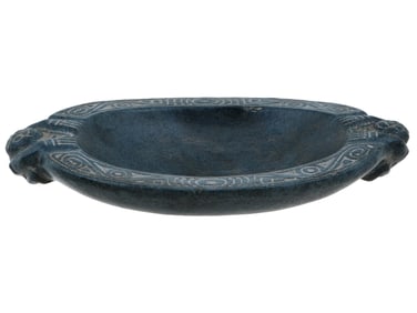 ANCIENT PRE COLUMBIAN TAINO CEREMONIAL BASALT BOWL