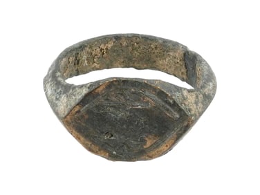 100 TO 300 AD ANCIENT ROMAN EYE BRONZE AMULET RING